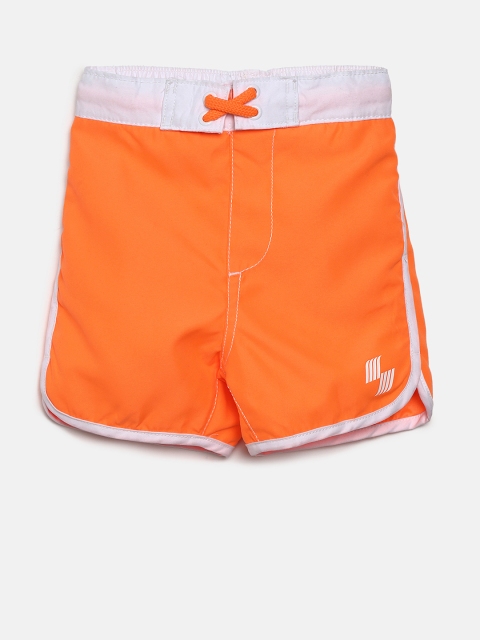 

The Childrens Place Boys Orange Solid Swim Shorts