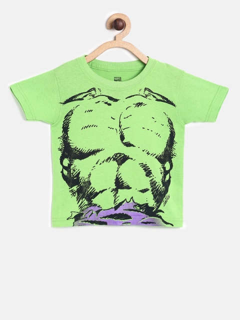 

The Childrens Place Boys Green Printed Round Neck T-shirt