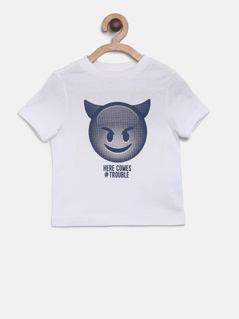 

The Childrens Place Boys White Printed Round Neck T-shirt