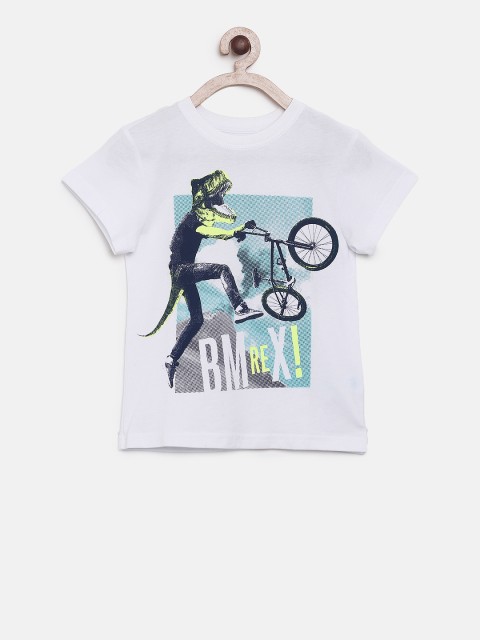 

The Childrens Place Boys White Printed Round Neck T-shirt