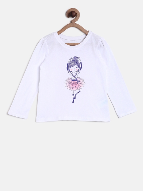 

The Childrens Place Girls White Printed Round Neck T-shirt