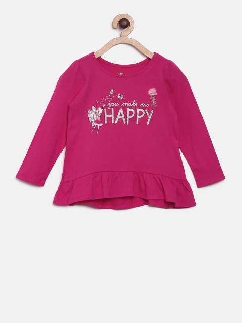 

The Childrens Place Girls Pink Printed Round Neck T-shirt