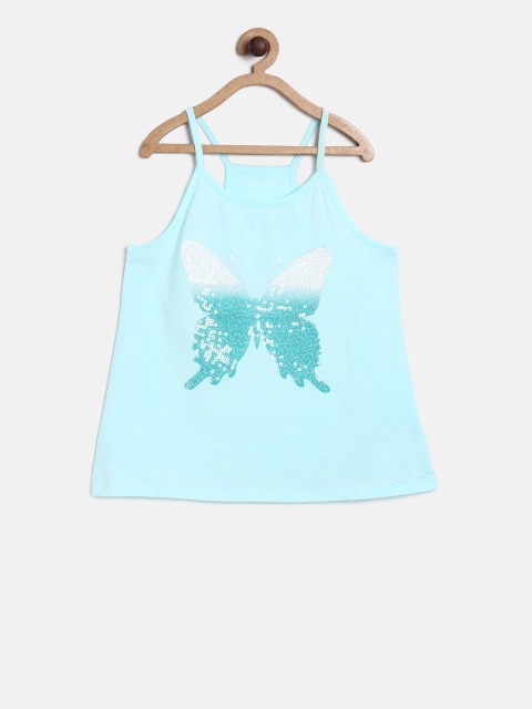 

The Childrens Place Girls Green Printed Tank Top