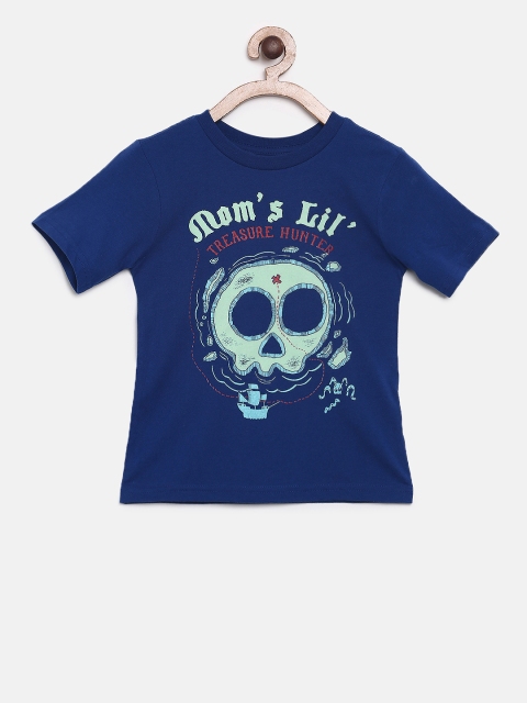 

The Childrens Place Boys Navy Blue Printed Round Neck T-shirt