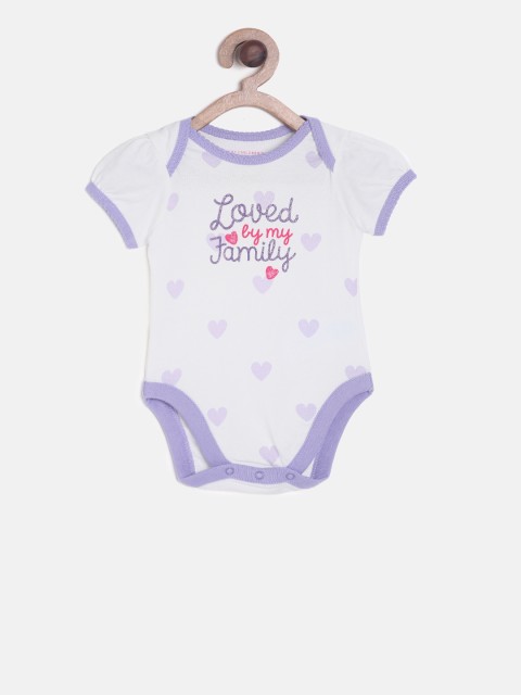 

The Childrens Place Unisex White Printed Round Neck Bodysuit