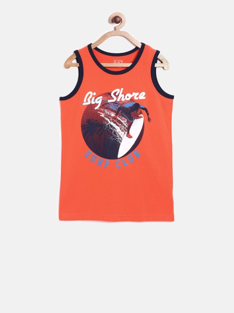 

The Childrens Place Boys Orange Printed Round Neck T-shirt