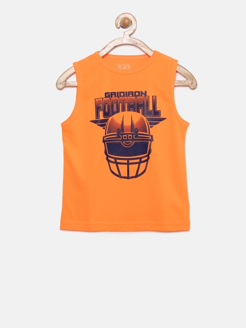 

The Childrens Place Boys Orange Printed Round Neck T-shirt