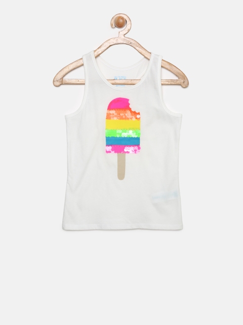 

The Childrens Place Girls White Solid Round Neck T-shirt
