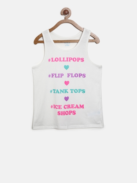 

The Childrens Place Girls White Printed Tank Top