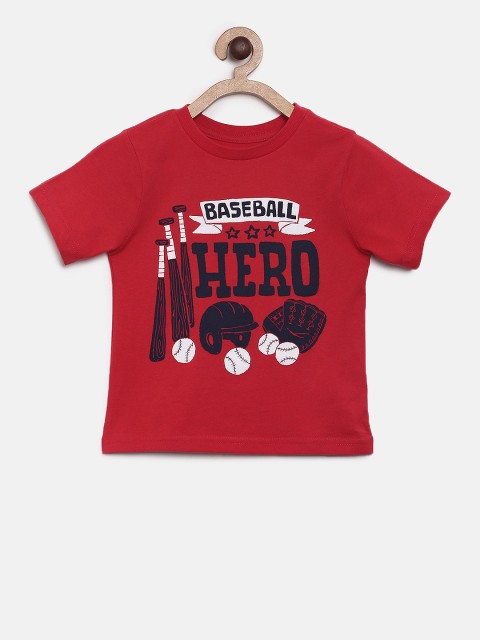 

The Childrens Place Boys Red Printed Round Neck T-shirt