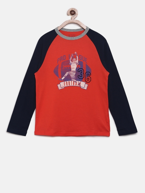 

The Childrens Place Boys Red Printed Round Neck T-shirt