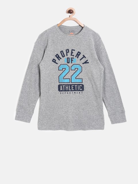 

The Childrens Place Boys Grey Printed Round Neck T-shirt