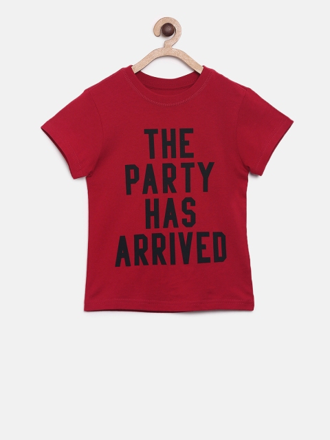 

The Childrens Place Boys Red Printed Round Neck T-shirt