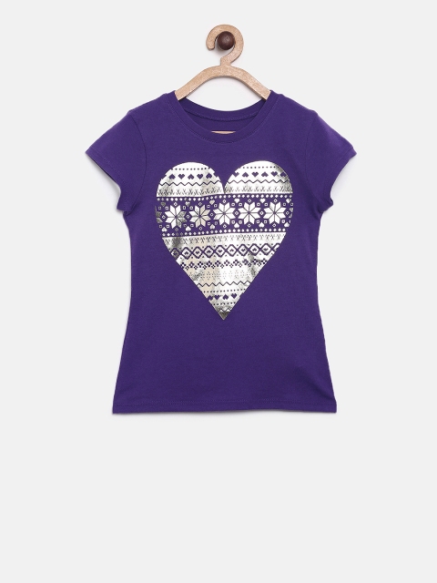 

The Childrens Place Girls Blue Printed Round Neck T-shirt