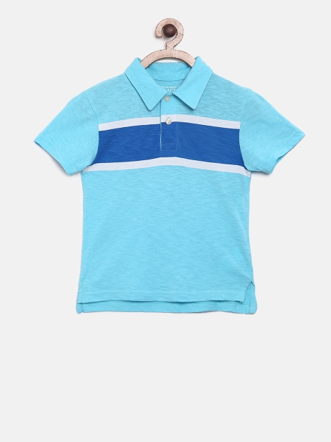 

The Childrens Place Boys Blue Colourblocked Polo Collar T-shirt