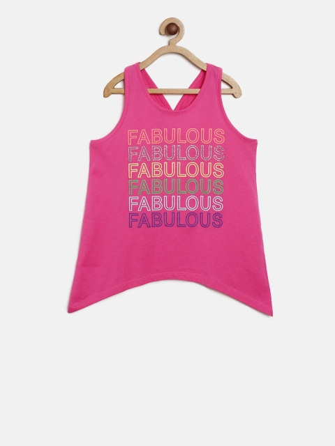 

The Childrens Place Girls Pink Printed Round Neck T-shirt