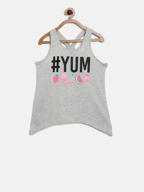 

The Childrens Place Girls Grey Printed Round Neck T-shirt