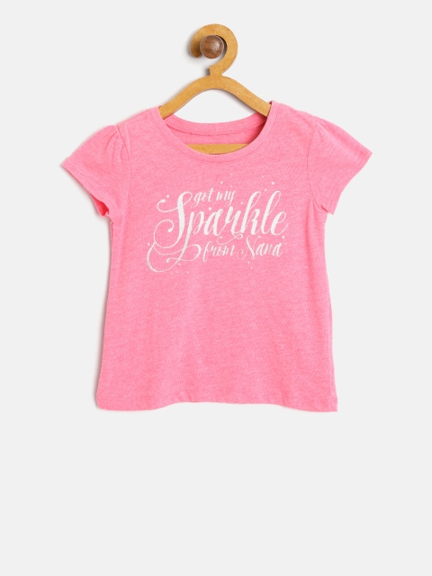 

The Childrens Place Girls Pink Printed Round Neck T-shirt