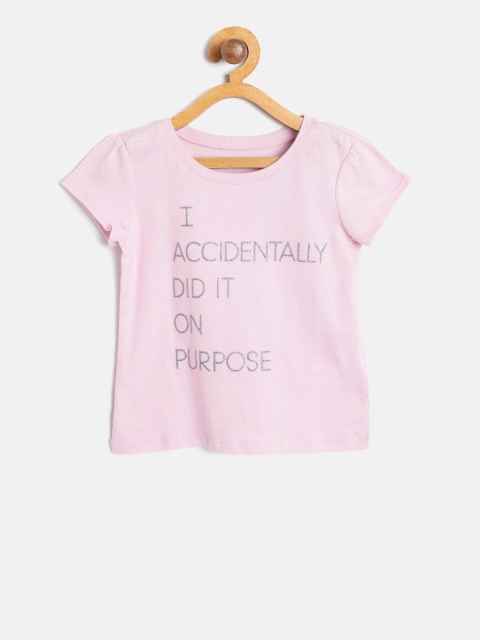 

The Childrens Place Girls Pink Printed Round Neck T-shirt