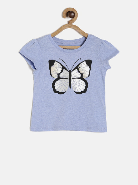 

The Childrens Place Girls Blue Printed Round Neck T-shirt