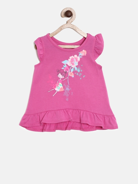 

The Childrens Place Girls Pink Printed Pure Cotton Top