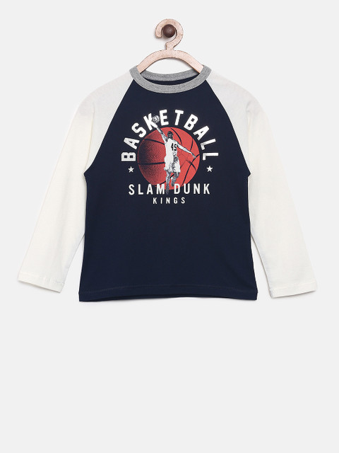 

The Childrens Place Boys Navy Blue Printed Round Neck T-shirt