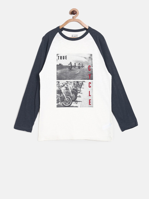 

The Childrens Place Boys White Printed Round Neck T-shirt