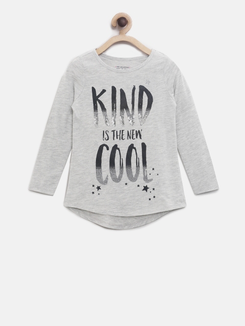 

The Childrens Place Girls Grey Printed Round Neck T-shirt