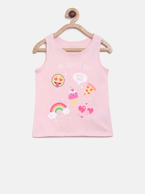 

The Childrens Place Girls Pink Printed Round Neck T-shirt