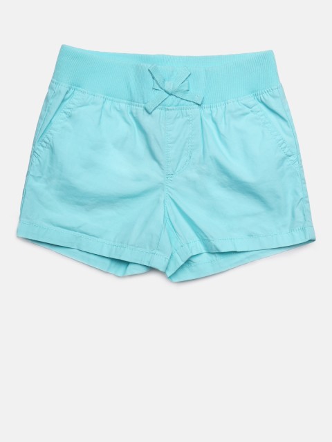 

The Childrens Place Girls Blue Solid Regular Fit Regular Shorts