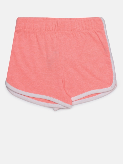 

The Childrens Place Girls Peach-Coloured Solid Regular Fit Hot Pants