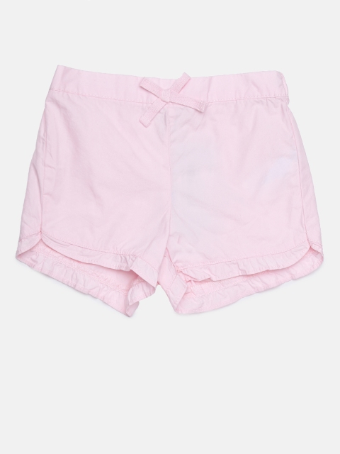 

The Childrens Place Girls Pink Solid Regular Fit Shorts