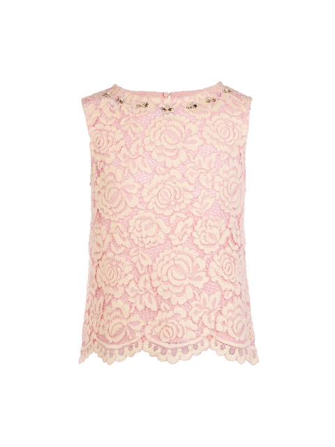 

One Friday Girls Pink Self-Design Top