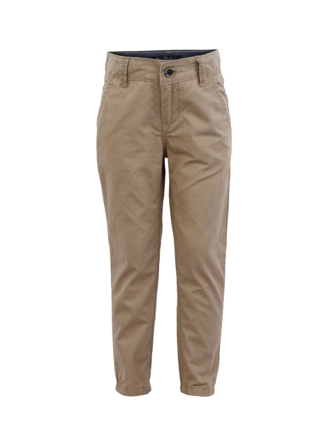 

One Friday Boys Brown Regular Fit Solid Chinos