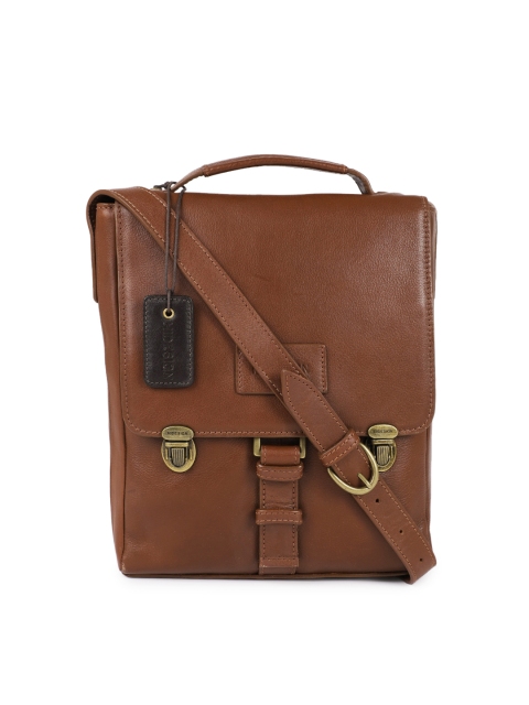 

Hidesign Men Tan Solid Leather Messenger Bag