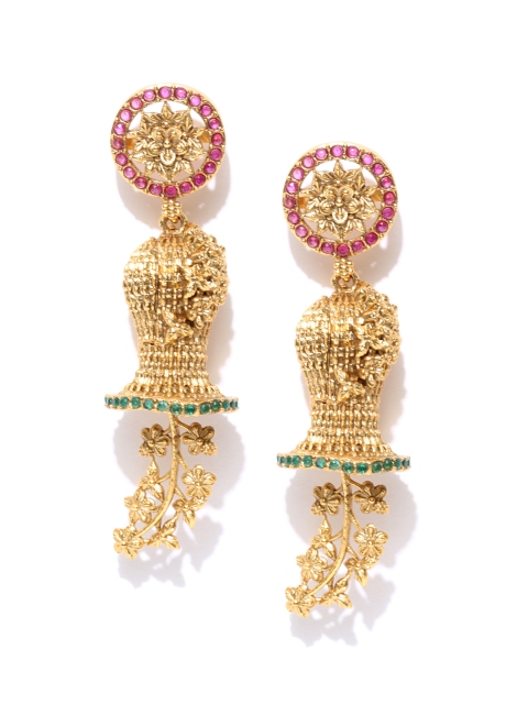

Priyaasi Pink Gold-Plated Handcrafted Classic Drop Earrings