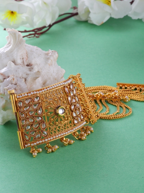 

Priyaasi Gold-Plated Kundan-Studded Handcrafted Multistranded Bracelet