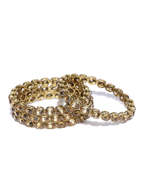

Priyaasi Set of 4 Antique Gold-Plated Stone-Studded Bangles