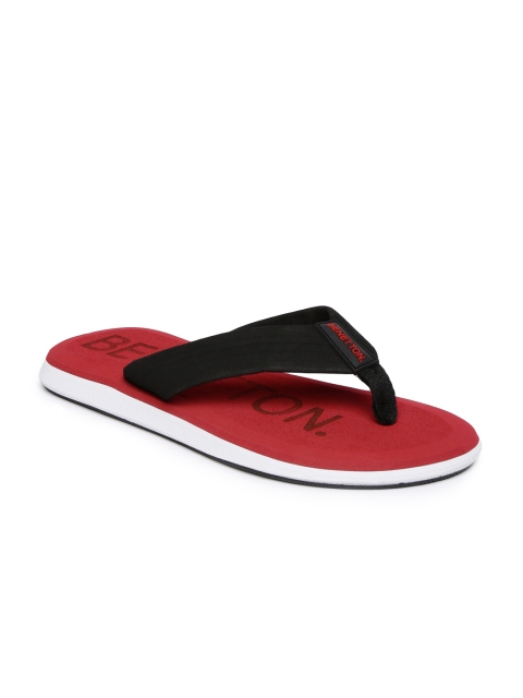

United Colors of Benetton Men Black & Red Flip-Flops