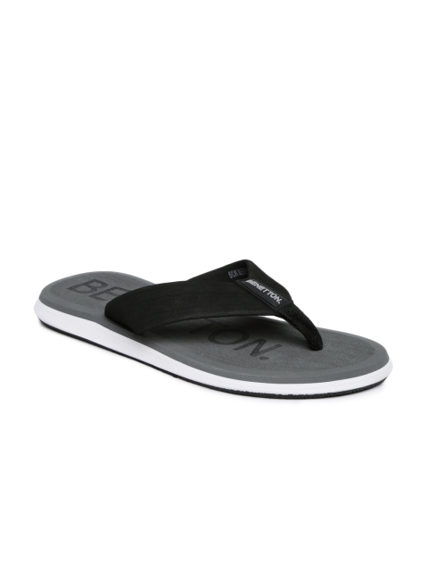 

United Colors of Benetton Men Black & Grey Flip-Flops