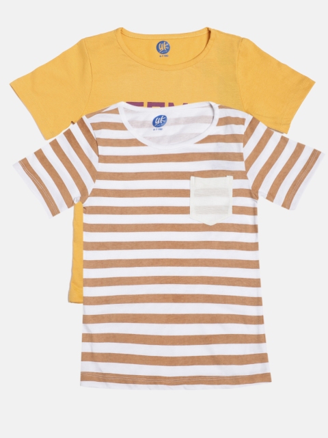 

YK Boys Pack of 2 Printed Tshirts, Yellow