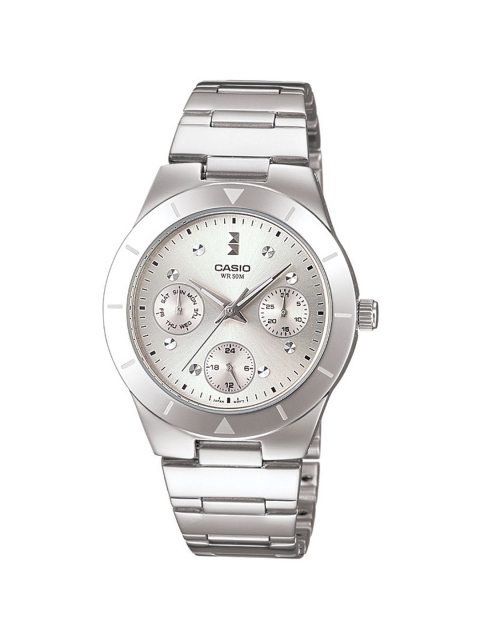 

Casio Enticer Women Silver Analogue Multi-Dial Watch LTP-2083D-7AVDF-A529, Steel