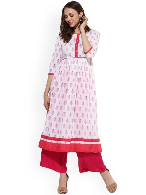 

Sangria Women White Printed A-Line Kurta