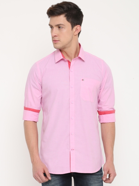 

Cross Court Men Pink Slim Fit Solid Casual Shirt