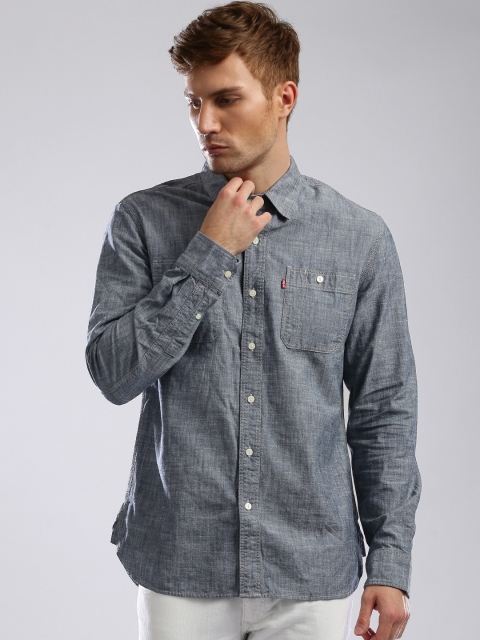 

Levis Men Denim Blue Slim Fit Casual Shirt