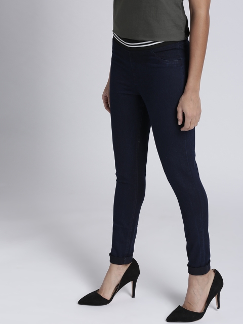 

Chemistry Women Navy Solid Jeggings, Navy blue