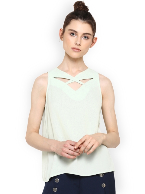 

Kazo Women Sea Green Solid Tank Top