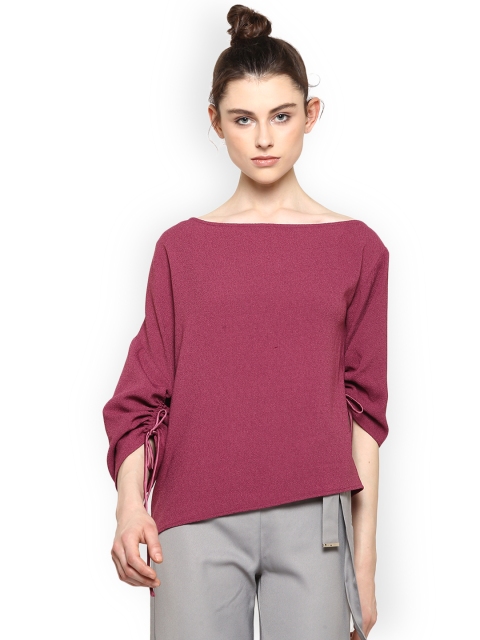 

Kazo Women Purple Solid Boxy Top