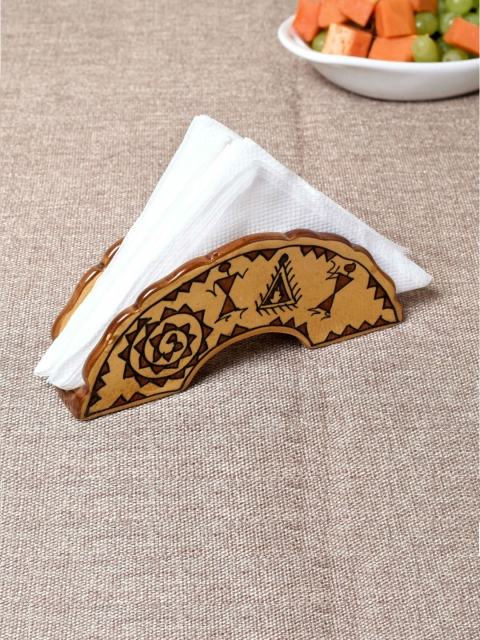 

Unravel India Brown Printed Tissue Holder
