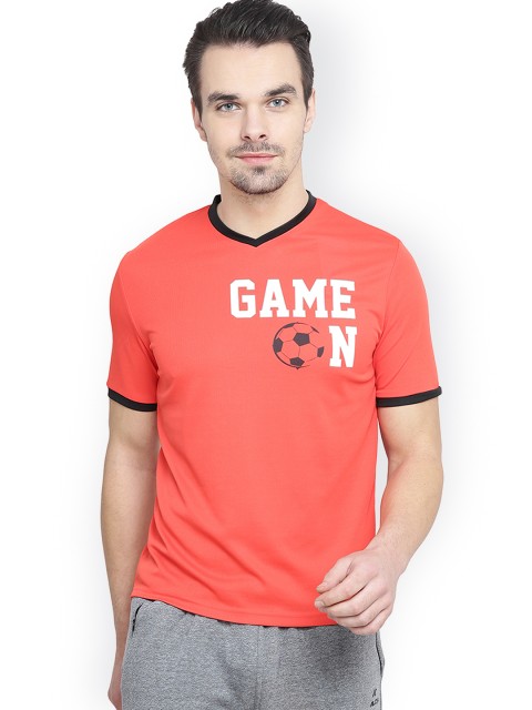 

Alcis Men Coral Printed V-Neck T-shirt